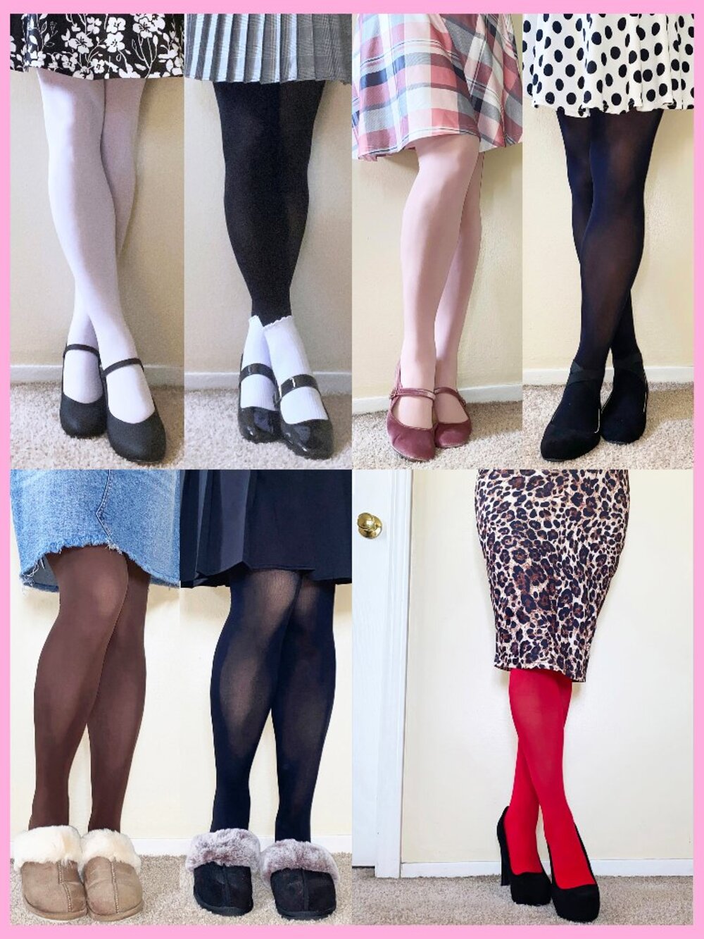 7 PAIRS PRE-LOVED OPAQUE SHEER TO WAIST TIGHTS